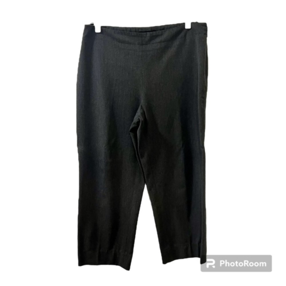 Talbots Womens Gray Classic Slim Wide Leg Capri Cropped Pants Stretch Size 8P